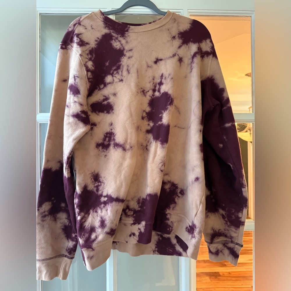 Sol Angeles Maroon and Beige Tie-Dye Top